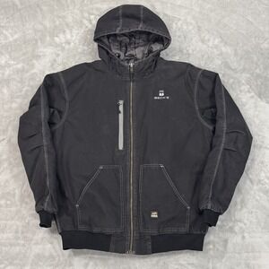 Berne Jacket Mens 2XL Tall Black Highland Duck Canvas Active Work Coat Pleated